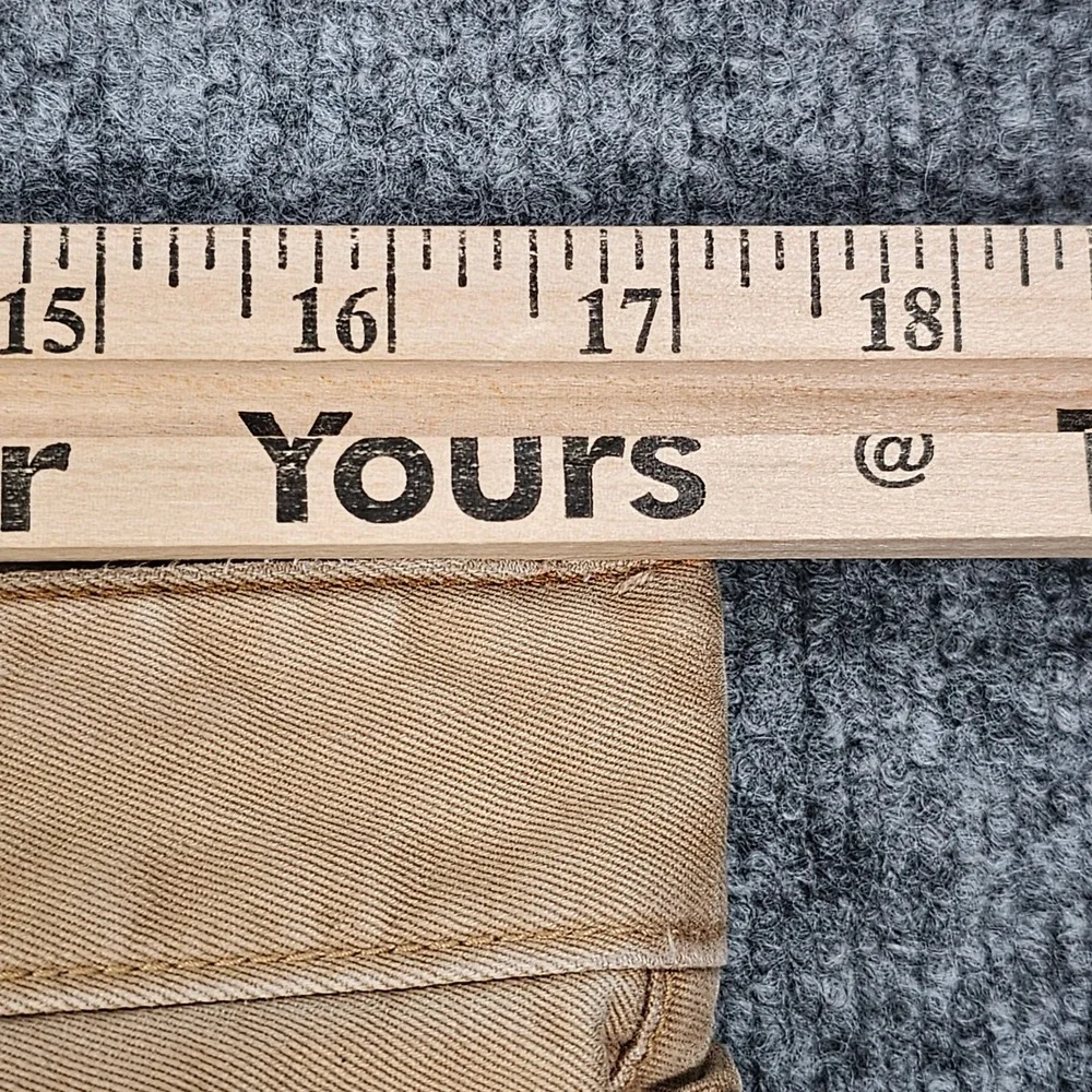 Polo Ralph Lauren Classic 867 Mens 34x29 Distressed Khaki Pants Cotton Twill Tan